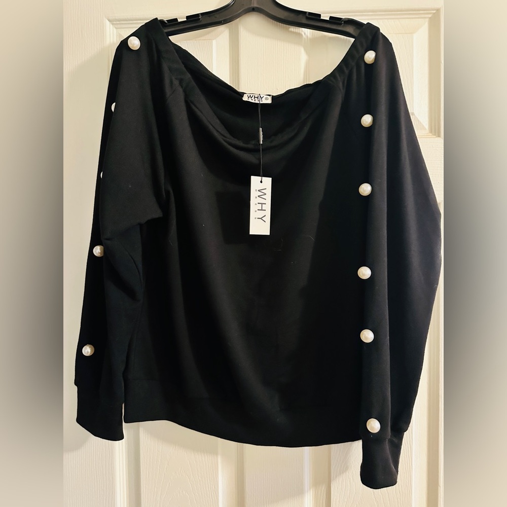 Why Black Pearl-Embellished Women's Top